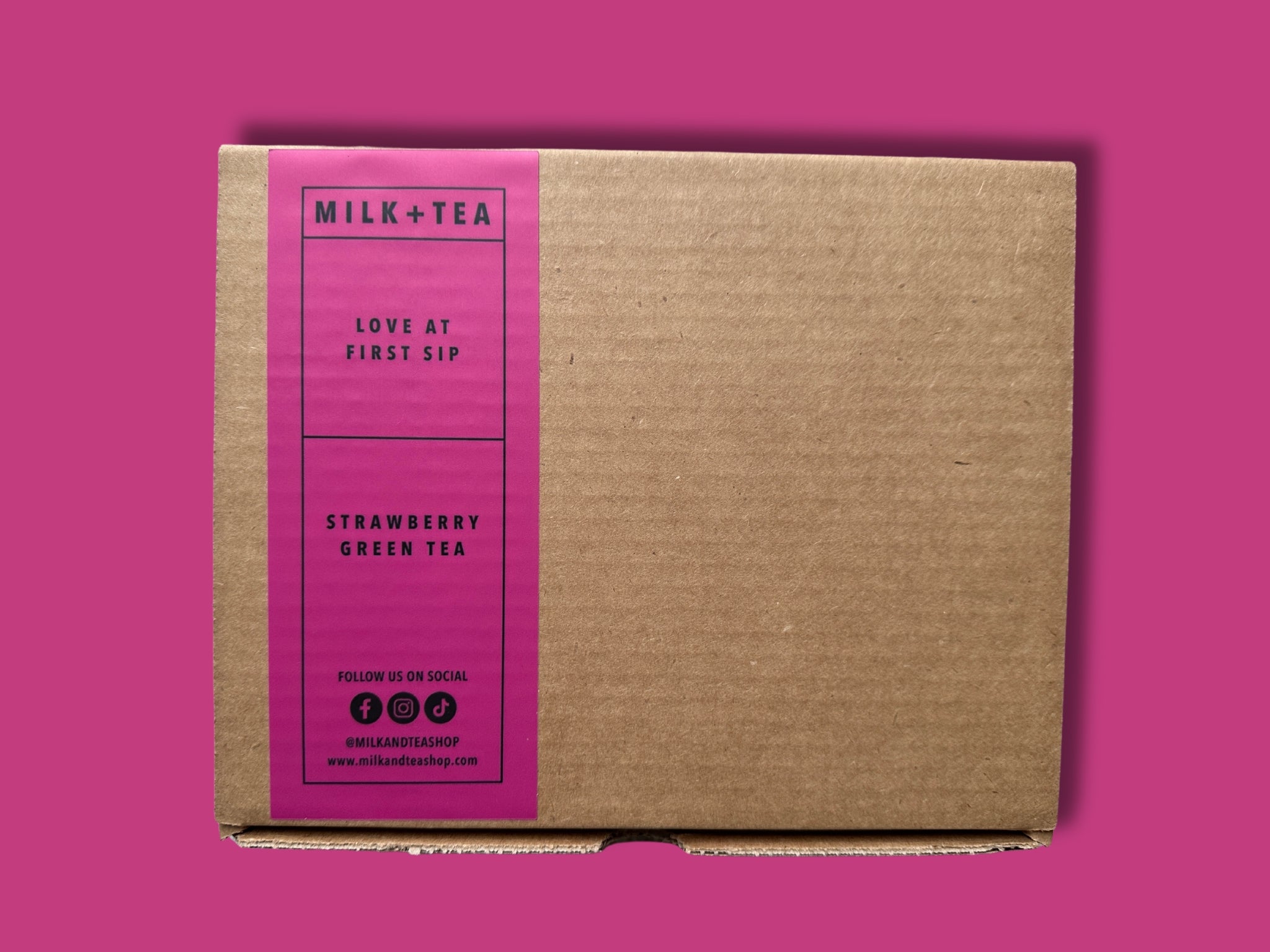 DIY Strawberry Green Tea Bubble Tea Kit