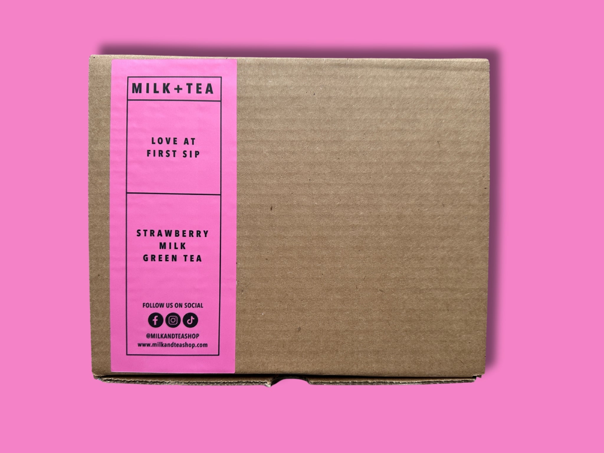 DIY Strawberry Milk Green Tea Bubble Tea Kit